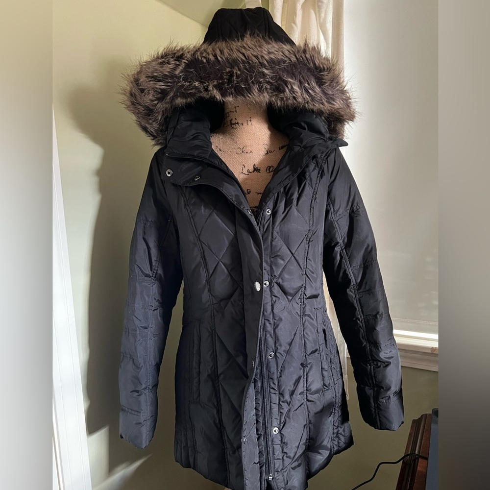 London Fog Down Coat w/Removable Fur Lined Hood - Size S, Exc Cond!